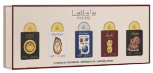 LATTAFA PRIDE PERFUME SET OF 5 X 20ML (Nebras, Art of Wood, Art of Universe, Ansaam Gold, Kashan)