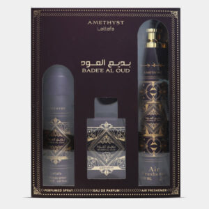 GIFT SET 3 PCS - BADEE AL OUD AMETHYST (EDP  100ML, DEO 200ML , AIR FRESHENER 300ML)
